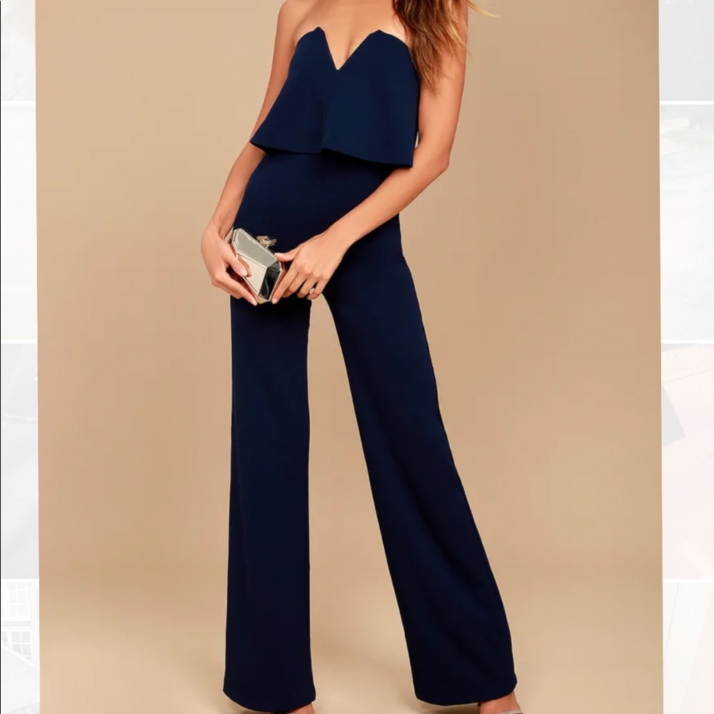 Lulu’s Navy Jumpsuit NWT